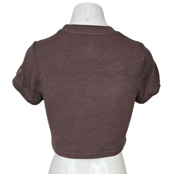 SET Active Women's Ribbed Modal Cropped T-Shirt Size Small - Picture 2 of 6